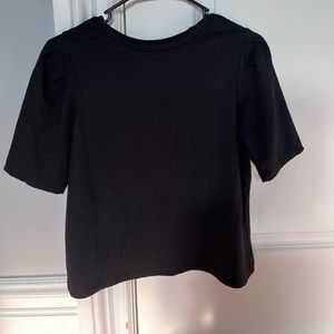 Zara black puff sleeve top size S